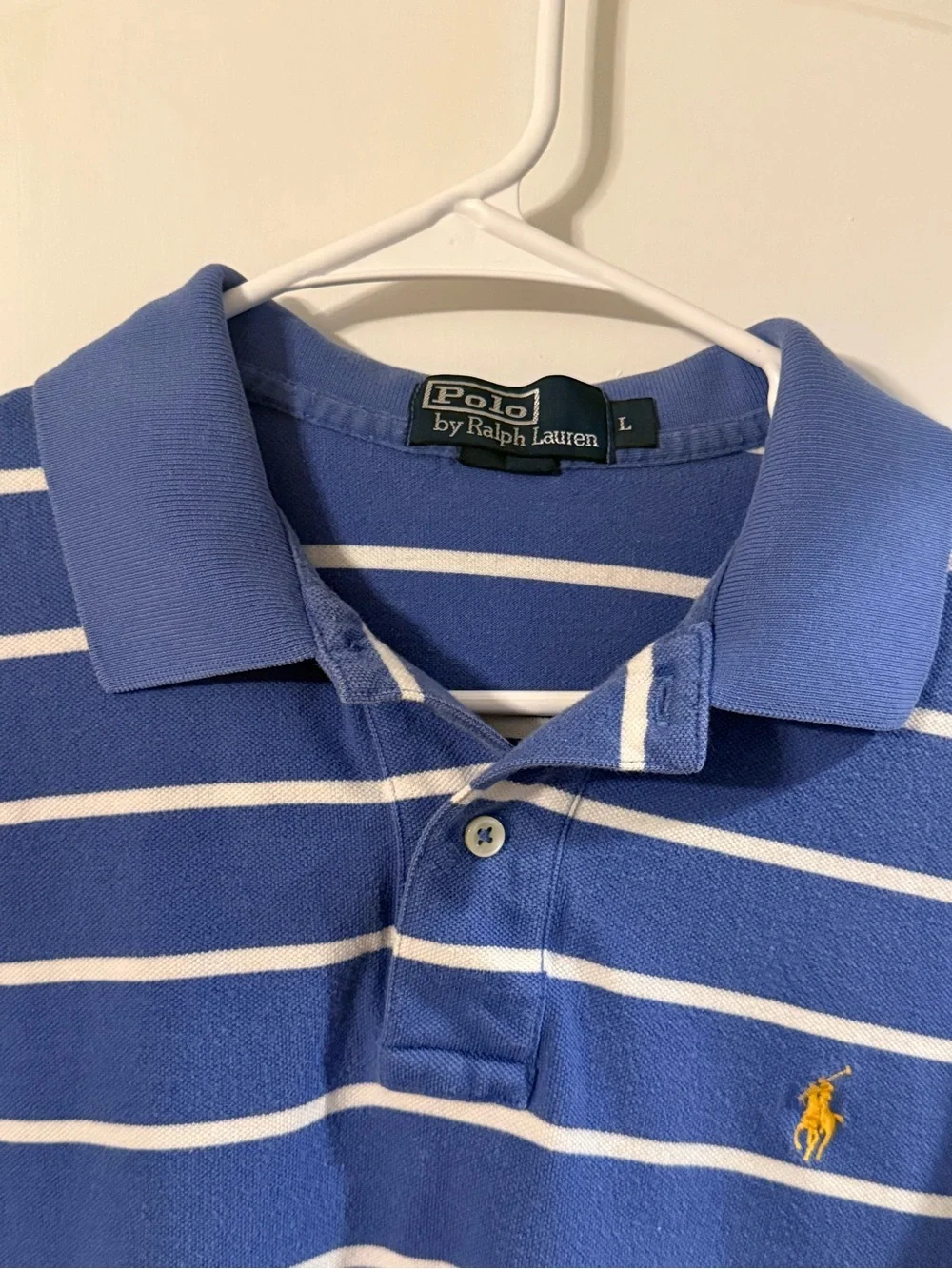 Ralph Lauren Blue and White Striped Knit Top